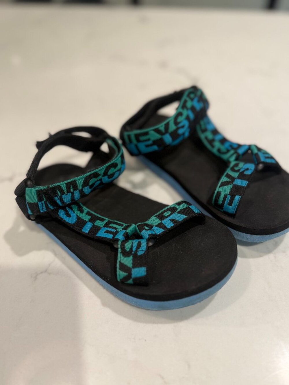 Stella McCartney Kids logo-print touch-strap sandals size 29